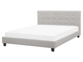 Fabric EU King Size Waterbed Light Grey LA ROCHELLE