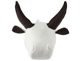 Plush Animal Head Wall DÃ©cor Bull White GEOFFREY