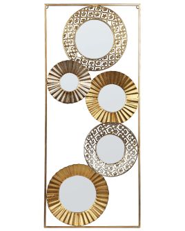 Wall Decor with Mirrors 39x90cm Gold