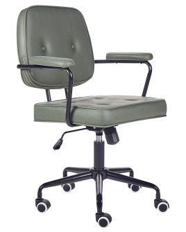 Faux Leather Desk Chair Green PAWNEE