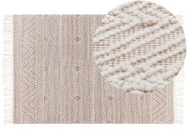 Wool Area Rug 160x230cm Beige and Brown