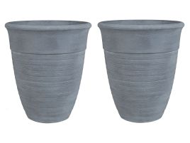 Set of 2 Plant Pots ⌀ 43 cm Grey KATALIMA
