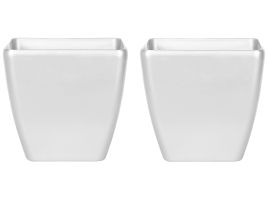 Set of 2 Plant Pots 42 x 42 x 41 cm Silver ASTRAS