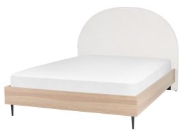Fabric EU King Size Bed White MILLAY