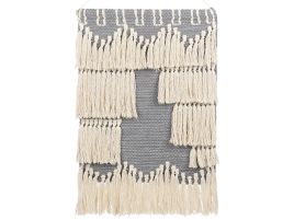 Cotton MacramÃ© Wall Hanging  Beige and Grey MAHRI