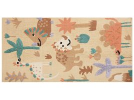 Cotton Kids Rug Animal Print 80x150cm Multicolour