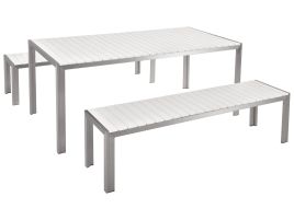 6 Seater Aluminium Garden Dining Set White NARDO