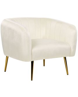 Velvet Armchair Cream Beige LACONIA