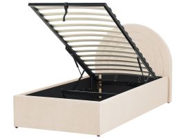 Velvet EU Single Size Ottoman Bed Beige ANET