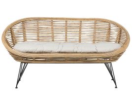 2 Seater Rattan Sofa Natural MARATEA
