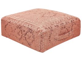 Cotton Floor Cushion 50 x 50 x 20 cm Light Red SHASA