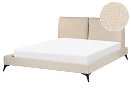 Boucle EU King Size Bed Beige MELLE