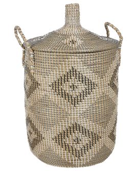 Seagrass Basket with Lid Light
