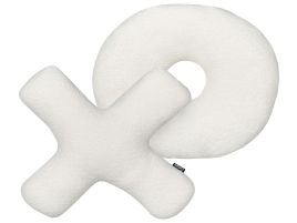 Set of 2 Teddy Letter Cushions White
