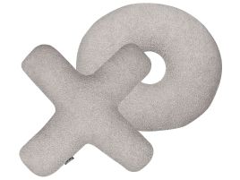 Set of 2 Teddy Letter Cushions Light Grey