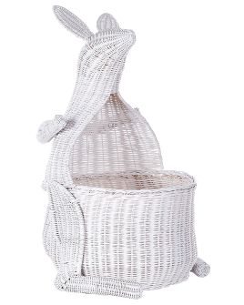Rattan Kangaroo Basket White