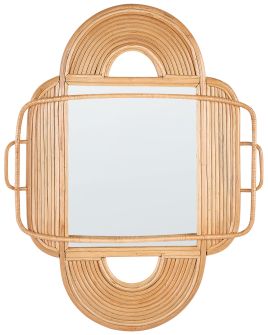Rattan Wall Mirror 70x90cm Light