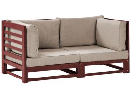 2 Seater Acacia Wood Garden Sofa Mahogany Brown TRANI