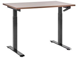 Adjustable Standing Desk 120 x 72 cm Dark Wood and Black DESTINES