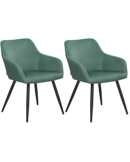 Set of 2 Velvet Chairs Green CASMALIA