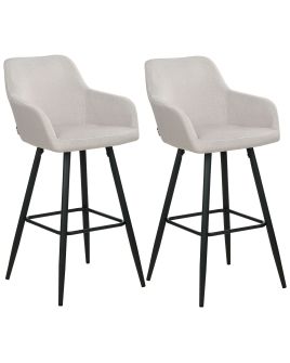 Set of 2 Velvet Bar Chairs Taupe CASMALIA