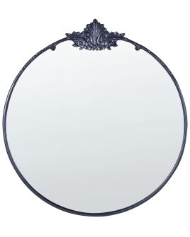Round Metal Wall Mirror 67cm Black