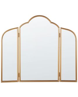 Tri-Fold Metal Mirror 87x77cm Gold