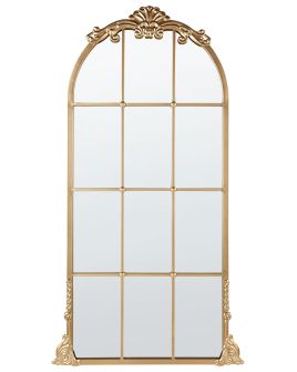 Metal Window Wall Mirror 66x124cm Gold