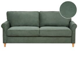 BERVELLE Corduroy 3 Seater Sofa - Dark Green
