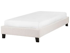 Fabric EU Single Bed Light Beige ROANNE