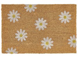Coir Doormat Daisy Pattern Natural TOPKO