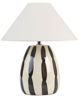 Ceramic Table Lamp Beige and Black LUCHETTI