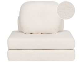 Boucle Single Sofa Bed White OLDEN