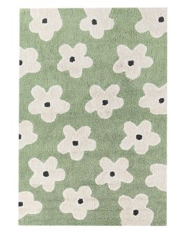 Cotton Kids Rug Floral Pattern 140x200cm Green