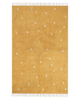 Cotton Area Rug Dotted 140x200cm Yellow