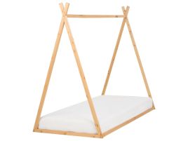 Wooden Kids House Bed EU Single Size Light SAURAT