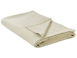 Cotton Bedspread 200 x 220 cm Beige MARAKA