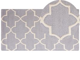 Wool Area Rug 80x150cm Grey