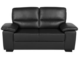 2 Seater Faux Leather Sofa Black VOGAR