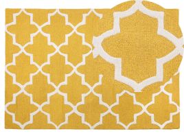 Wool Area Rug 140x200cm Yellow
