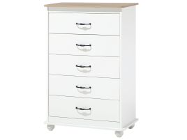 White Chest of Drawers - COPENHAGEN Medium Chest 5 Drawers