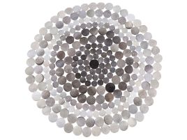 Round Cowhide Area Rug 140cm Grey