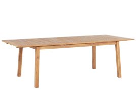 Extending Acacia Garden Table 180/240 x 100 cm Light Wood CESANA
