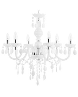 6 Light Acrylic Chandelier White KALANG L