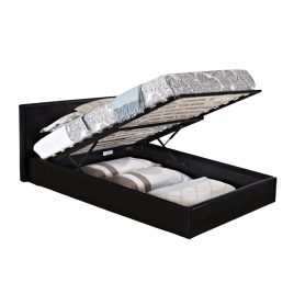 Birlea Berlin Black Faux Leather Bed Frame - Single 3ft