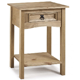Waltham Distressed Solid Waxed Light Pine Console Table with Drawer and Shelf - Natural