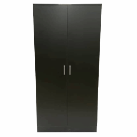 SLEEK 2 Door Wardrobe Black - 80cm