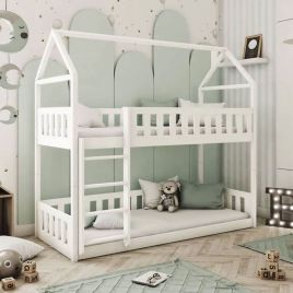 Zeke Fox Wooden Bunk Bed with Foam/Bonnell Mattress - White
