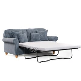 COASTAL Fabric 2 Seater Sofa Bed - Steel