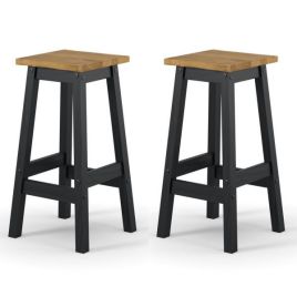 Kyla Live Edge High Breakfast Stools Set of 2 - Pine